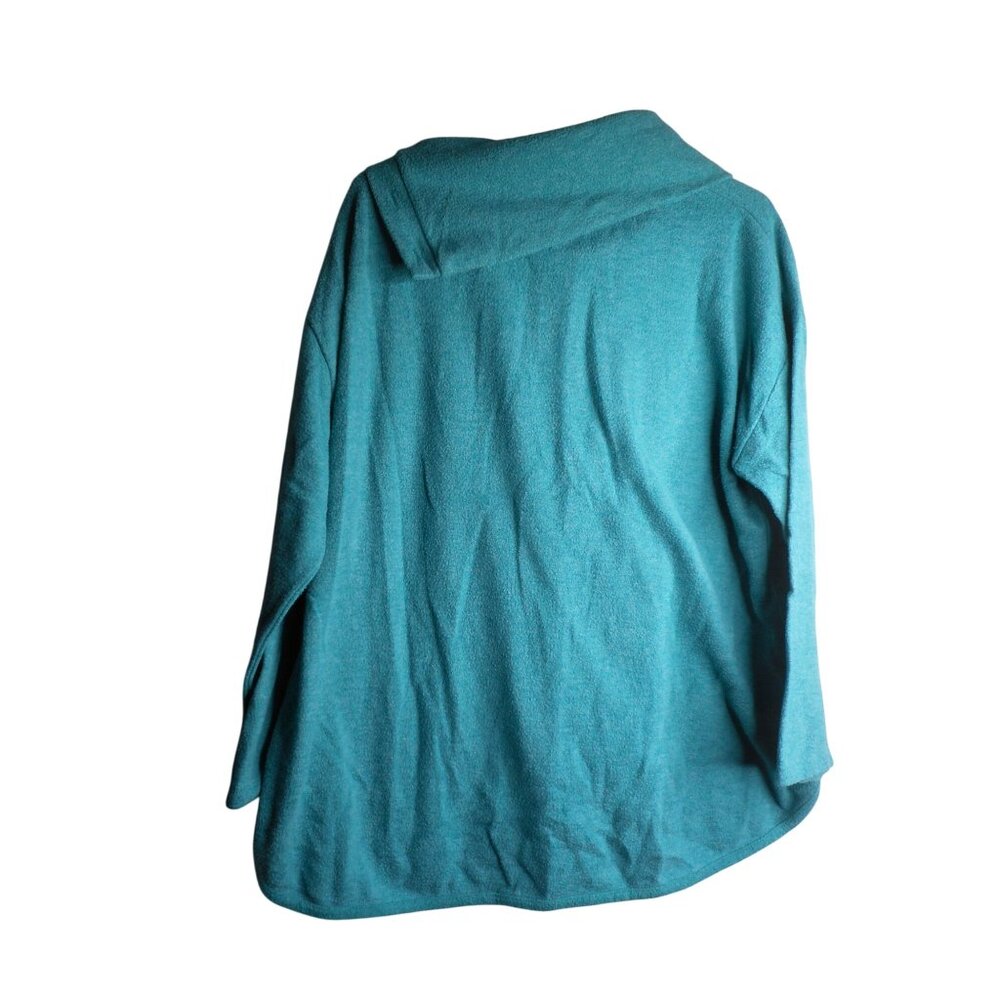 Ruby Rd. Sz XL slub knit split cowl knit Tunic blouse top Teal - Picture 6 of 6